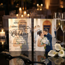 Convites Modern Calligraphy Script 2 Photo Overlay Wedding