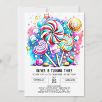 Modern Candyland Editable Birthday