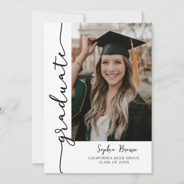 Convites Modern Casual Photo Graduation Party Invitation (Frente)