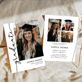 Convites Modern Casual Photo Graduation Party Invitation