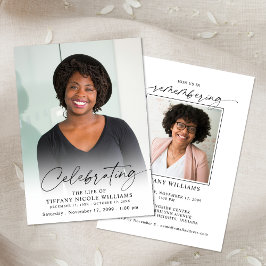 Convites Modern Celebration of Life Memorial Funeral Photo