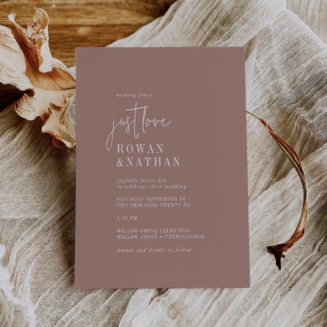 Convites Modern Chic Cinnamon Rosa Apenas Adora Casamento (Criador carregado)