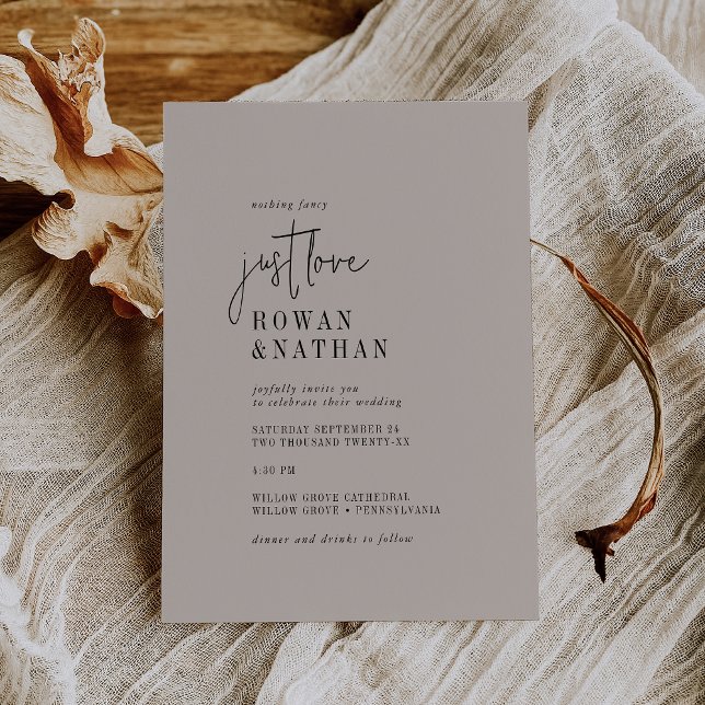 Convites Modern Chic COLOR EDITABLE Simplesmente Amor Casam (Criador carregado)