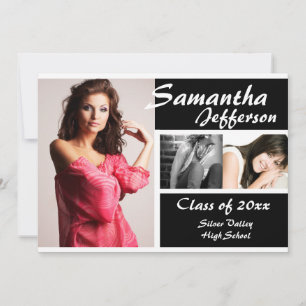 Convites Modern Chic Graduation Announcement 5x7
