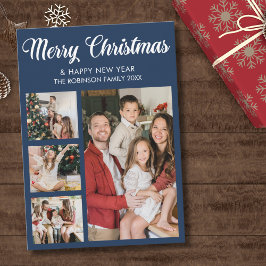 Convites Modern Christmas family photo collage