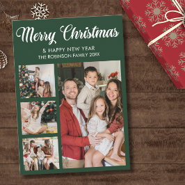 Convites Modern Christmas family photo collage