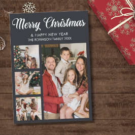 Convites Modern Christmas family photo collage