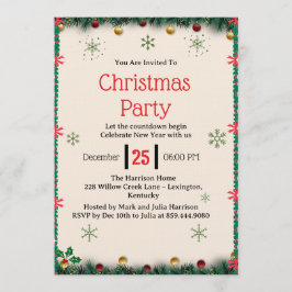 Convites Modern Christmas Party Invitation Template