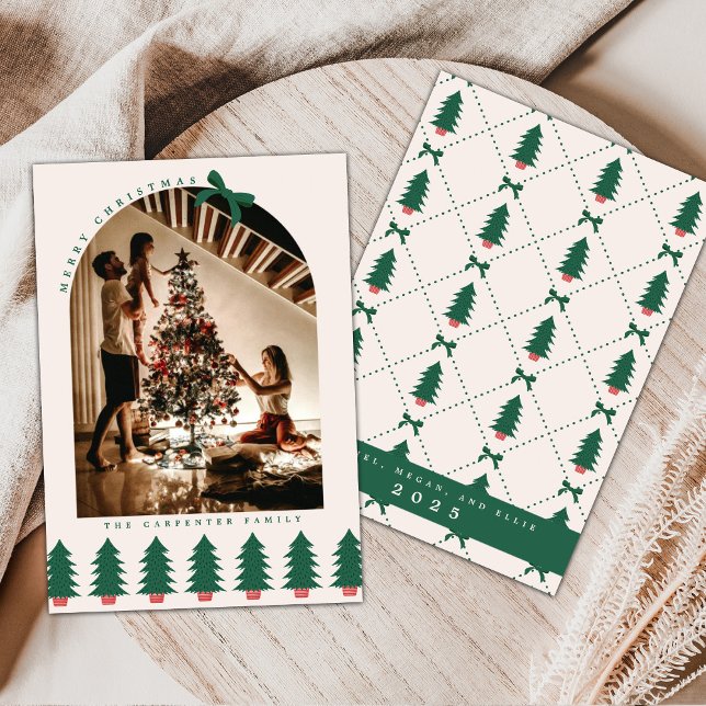 Convites Modern Christmas Tree Photo Card (Criador carregado)