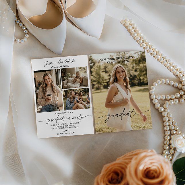 Convites Modern Class of 2026 Photo Graduation Invite (Criador carregado)