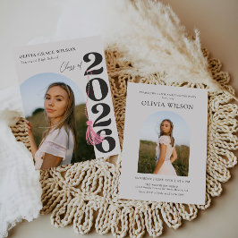 Convites Modern Class of 2026 Photo Graduation Party