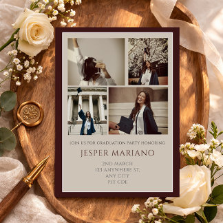 Convites Modern Class of 2026 Photo Minimal Graduation