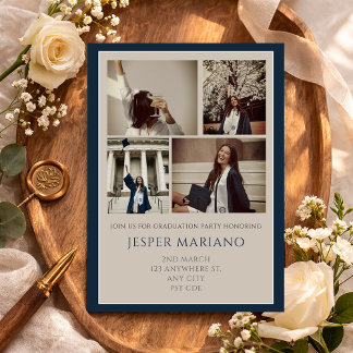 Convites Modern Class of 2026 Photo Minimal Graduation