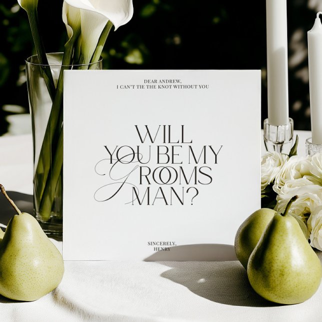 Convites Modern Classic Groomsman Proposal Card (Modern Classic Groomsman Proposal Card)