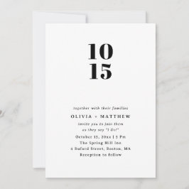 Convites Modern Clean Minimalist Wedding | Photo + QR Code