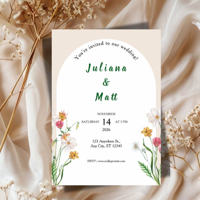 Convites Modern Clean Wedding Invitation Template  (Modern Outdoor Wedding Invitation | Clean Playful Typography Template)