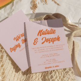 Convites Modern Colorful Bold Fun Colorful Retro Wedding 