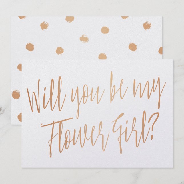 Convites Modern Cooper "Você será minha florista?" (Frente/Verso)