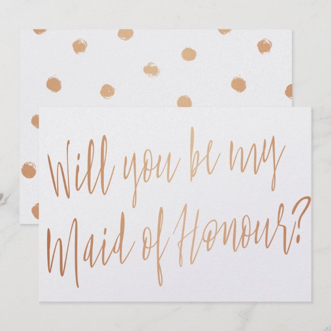 Convites Modern Cooper "Você será minha madrinha de casamen (Frente/Verso)