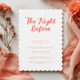Convites Modern Coral Script Wedding Rehearsal Dinner