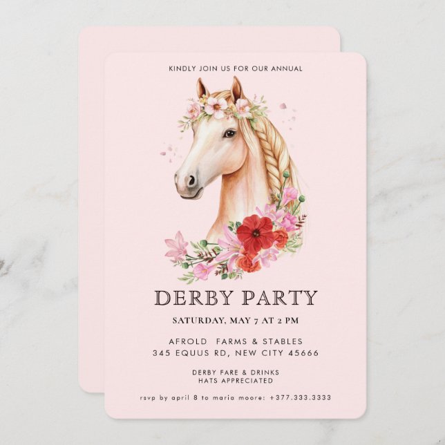 Convites Modern  Derby Party  (Frente/Verso)