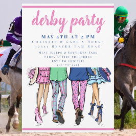 Convites Modern Derby Party Stylish Couples Horse Racing 