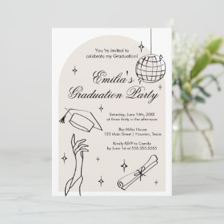 Convites Modern doodle Graduation Invitation