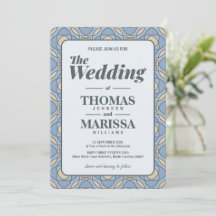 Modern Dusty Blue Art Deco Geometric Wedding