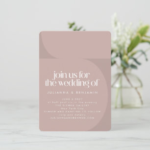 Convites Modern Dusty Mauve Geométrico Tudo em Um Casamento