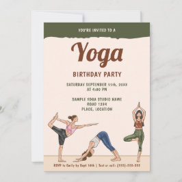 Convites Modern Earthy Boho Yoga Women Birthday Party