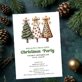 Convites Modern earthy Christmas tree leopard design invite