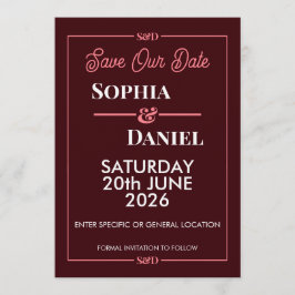 Convites Modern Editable Wedding Save The Date Card