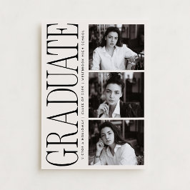 Convites Modern Editorial Typography Graduate Announcement