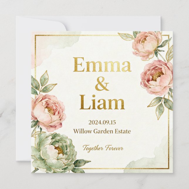 Convites Modern Elegance Wedding Invitation (Frente)