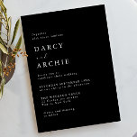 Convites Modern Elegant Black Wedding<br><div class="desc">Modern Elegant Black Wedding Invitation

See matching collection in our Niche and Nest Store</div>