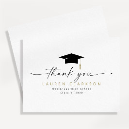 Convites Modern Elegant Graduation Thank You Note Card