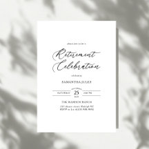 Modern Elegant Script Retirement Celebration