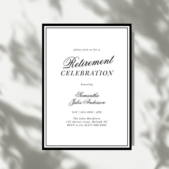 Convites Modern Elegant Script Retirement Celebration (Criador carregado)