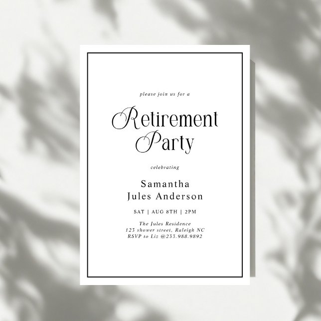 Convites Modern Elegant Script Retirement Party  (Criador carregado)