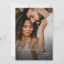 Convites Modern Elegant Simple Vertical Photo Wedding