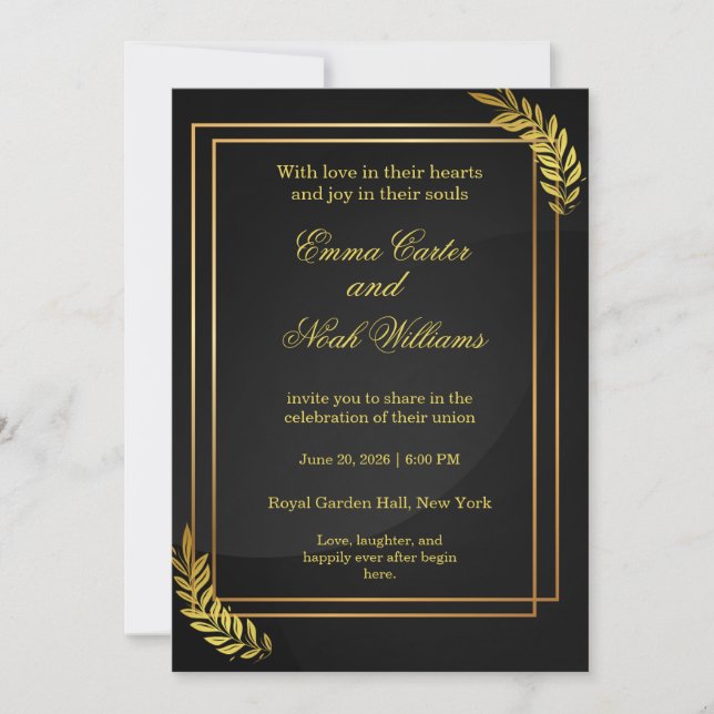 Convites Modern Elegant Wedding Invitation Template | Edita (Frente)