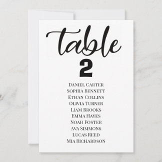 Convites Modern Elegant Wedding Table Numbers Seating Chart