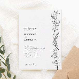 Convites Modern Elegant Wildflower Floral Wedding