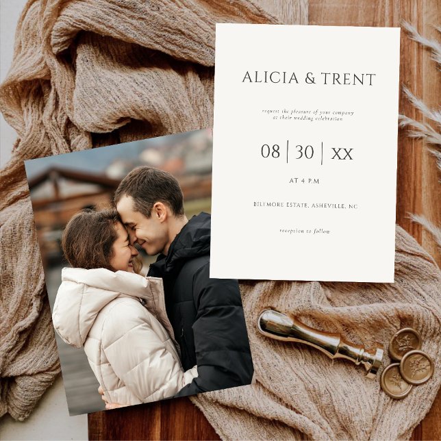 Convites Modern Estate Wedding Invitation | Elegant Minimal (Criador carregado)