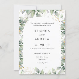 Convites Modern Eucalyptus Wedding Invitation Einladung