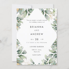 Convites Modern Eucalyptus Wedding Invitation Einladung
