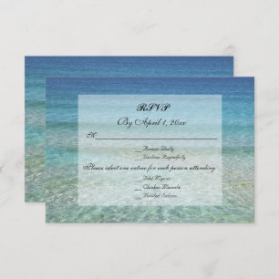 Convites Modern Fade Tropical Beach Sea Weding RSVP