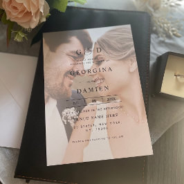 Convites Modern Fading 2 Photo Ampersand All in One Wedding