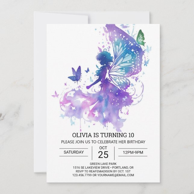 Convites Modern Fairycore Birthday (Frente)