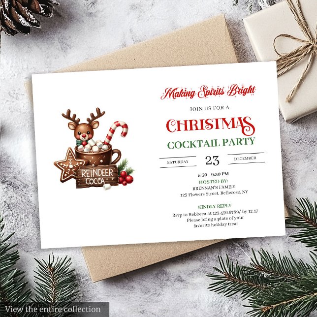 Convites Modern Festive Cocktails Party stylish invitation (Modern Festive Cocktails Party stylish invitation)